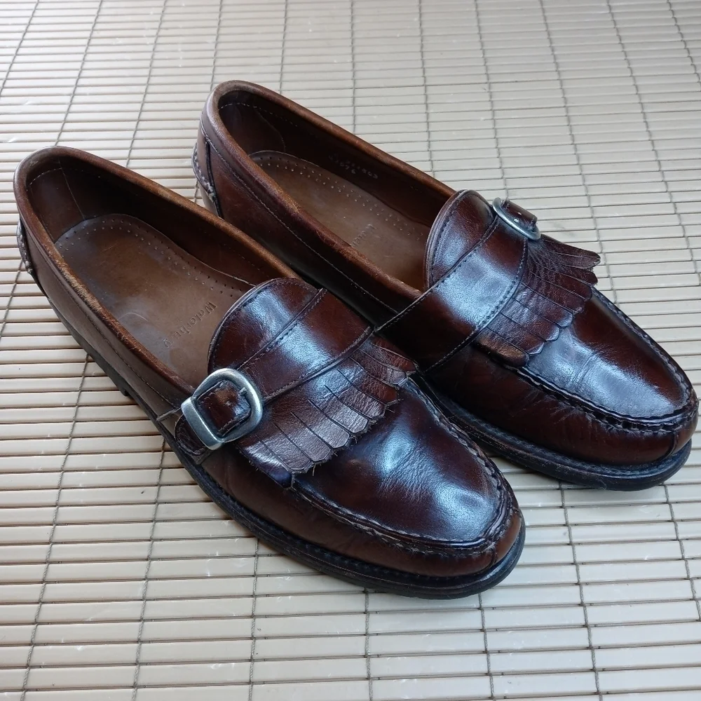 ALLEN EDMONDS Waterbury Brown Sz 11.5 B Men Kiltie Buckle Loafers. 404pem
